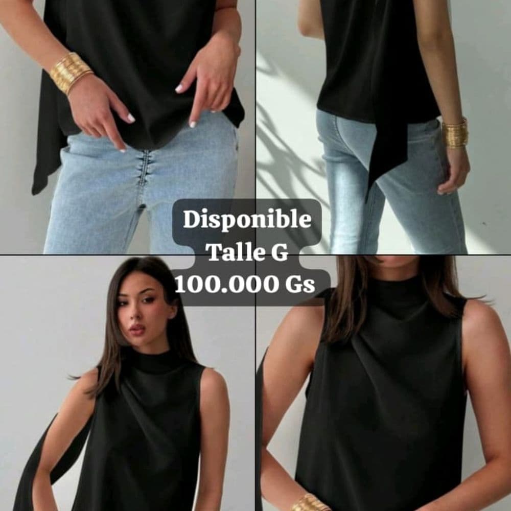 Blusa cuello cerrado Negro G y albaricoque P