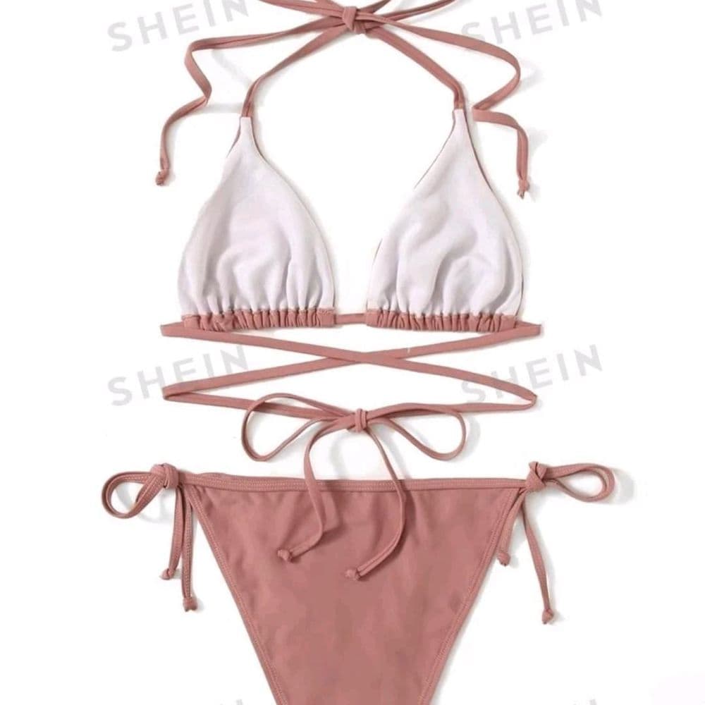 TRAJE DE BAÑO 2 PIEZAS ROSA VIEJA TALLE G