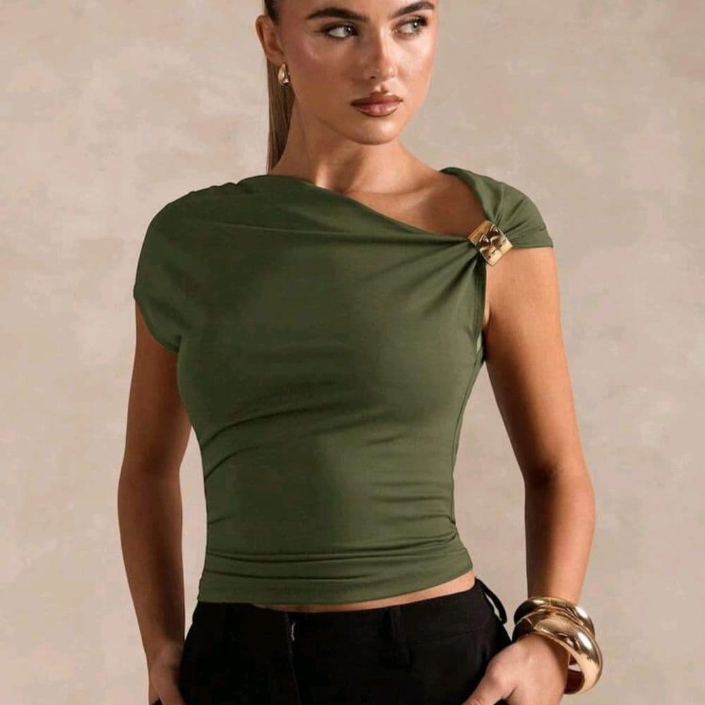 TOP HOMBRO ASIMETRICO VERDE