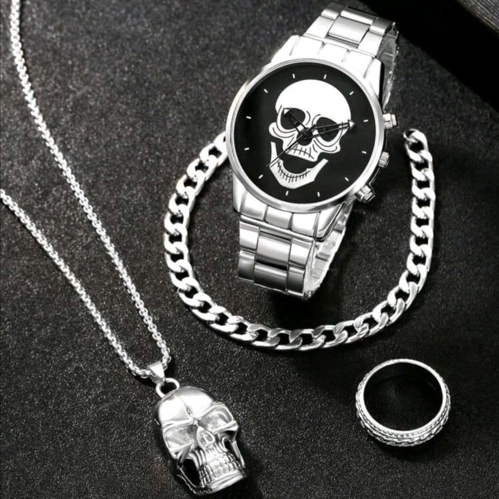 SET RELOJ ACERO INOX CALAVERA