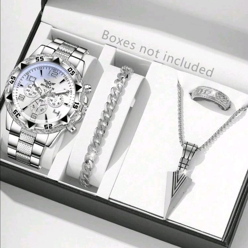 SET RELOJ DE 4 PIEZAS ACERO