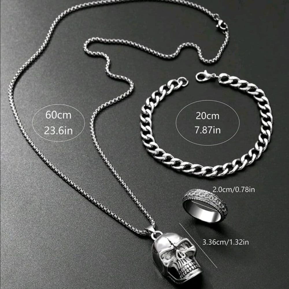 SET RELOJ ACERO INOX CALAVERA