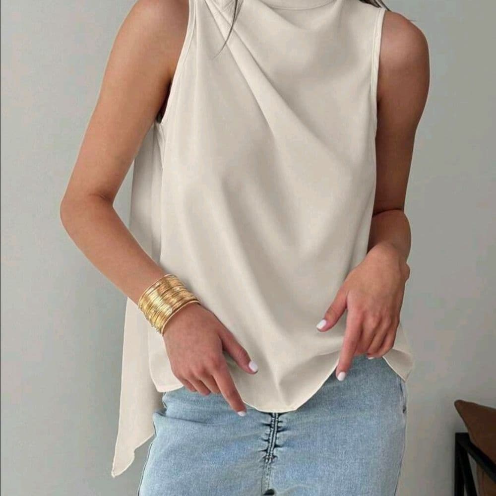 Blusa cuello cerrado Negro G y albaricoque P
