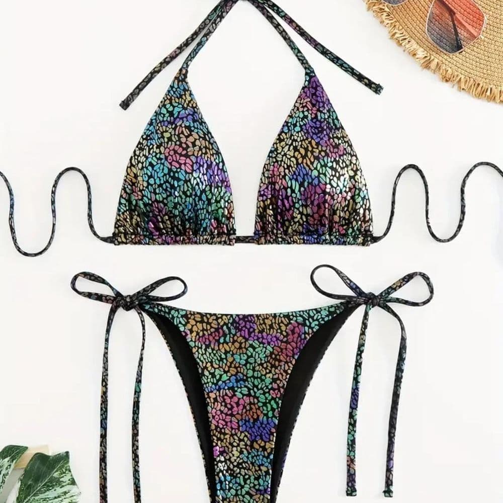 BIKINI 2 PIEZAS METALIZADO TALLES P Y G