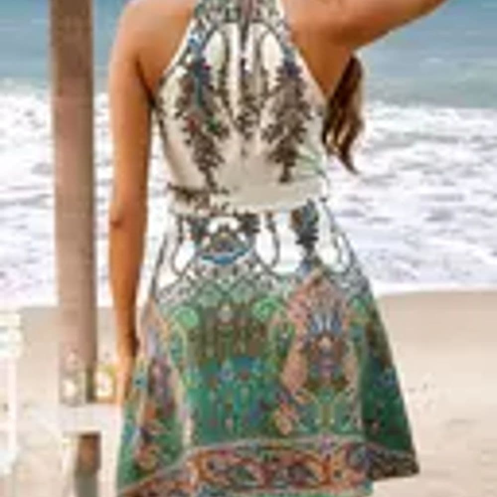 VESTIDO HOLIDAYA HALTER TALLE M